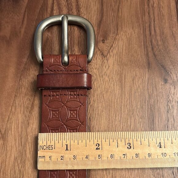 Fossil Brown Textured Leather Belt with Grommets - Picture 6 of 6